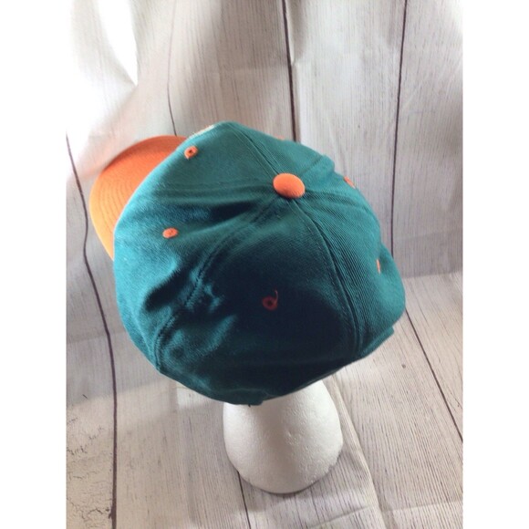 Vintage Miami Dolphins Two Tone Snapback Orange and Teal 1970s Logo Hat NFL - Picture 6 of 13